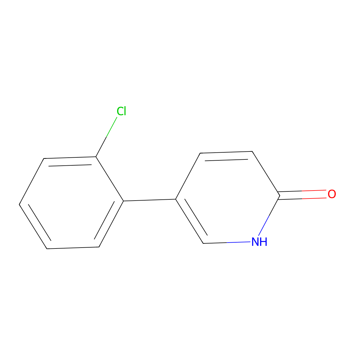 5-(2-Chlorophenyl)pyridin-2(1H)-one molecular structure, CAS 76053-47-9