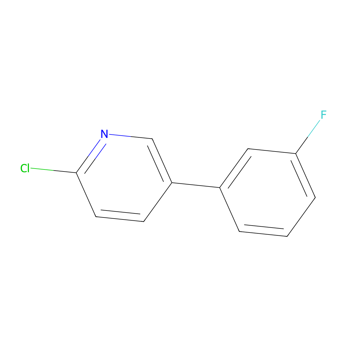 2-Chloro-5-(3-fluorophenyl)pyridine molecular structure, CAS 76053-49-1