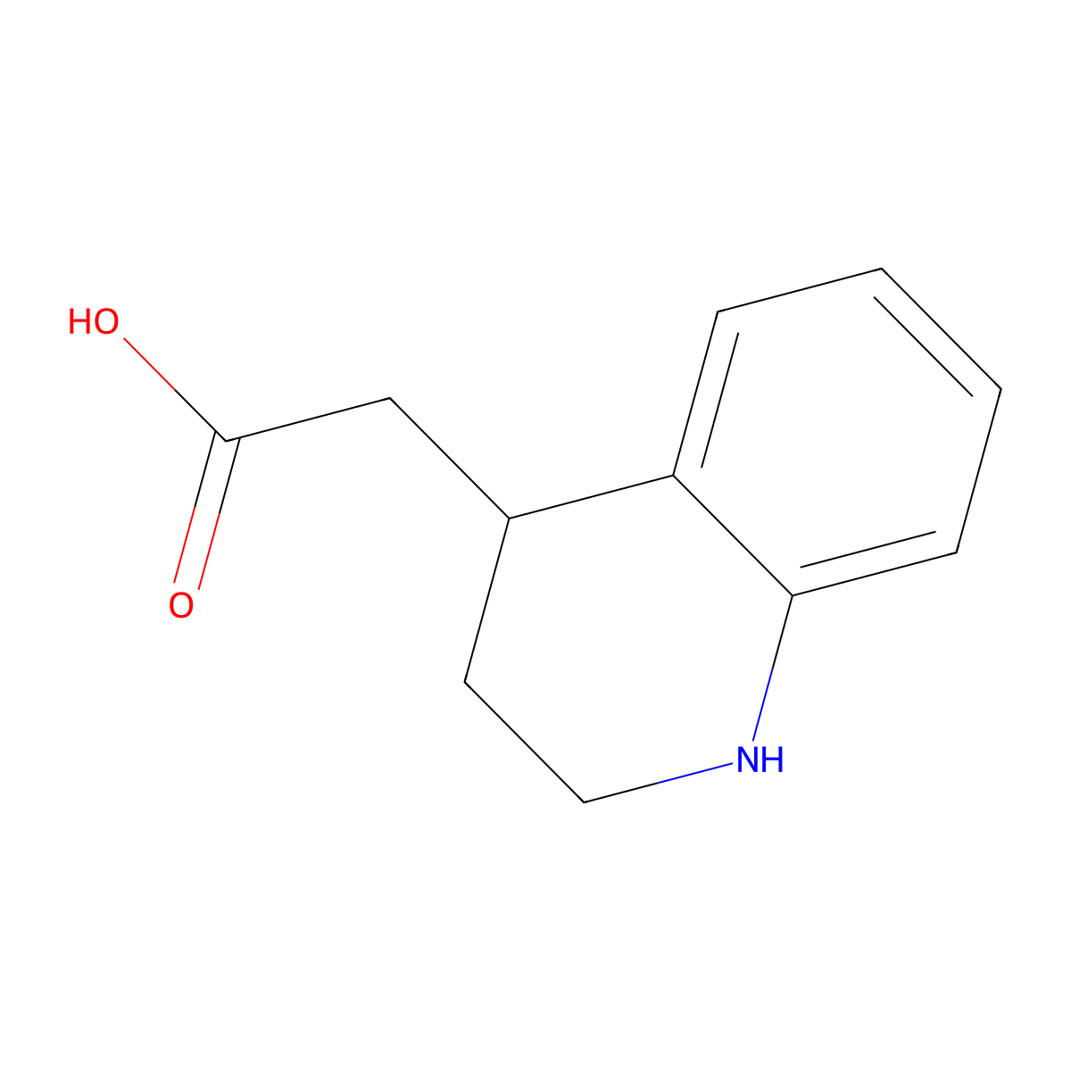 2-(1,2,3,4-Tetrahydroquinolin-4-yl)acetic acid molecular structure, CAS 76059-57-9