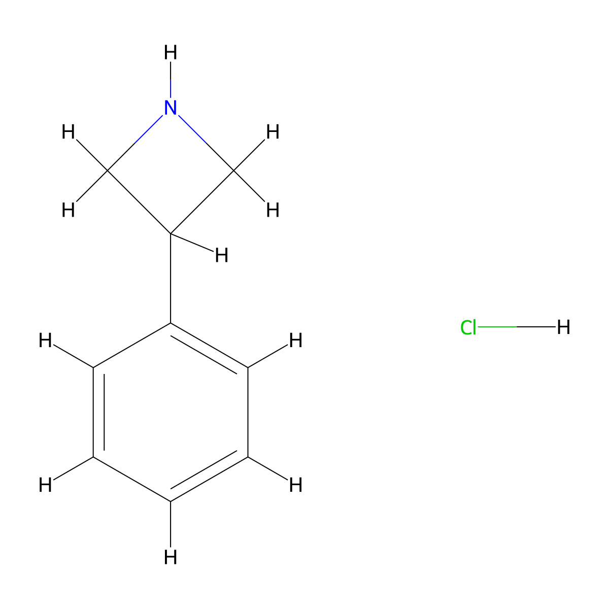 3-Phenylazetidine hydrochloride molecular structure, CAS 7606-30-6