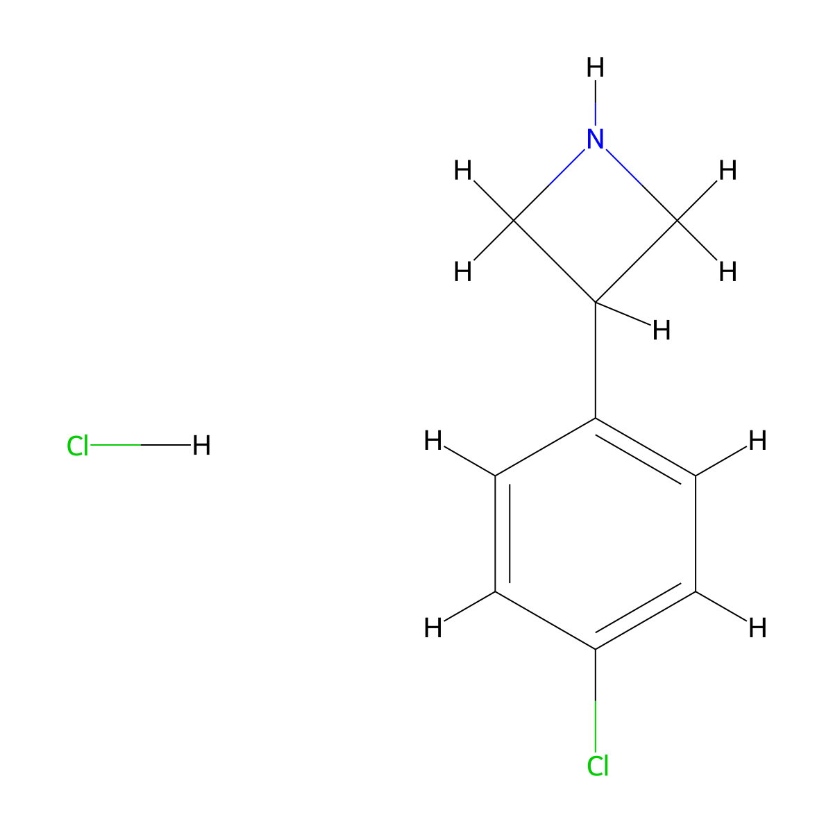 3-(4-Chlorophenyl)azetidine--hydrogen chloride (1/1) molecular structure, CAS 7606-31-7