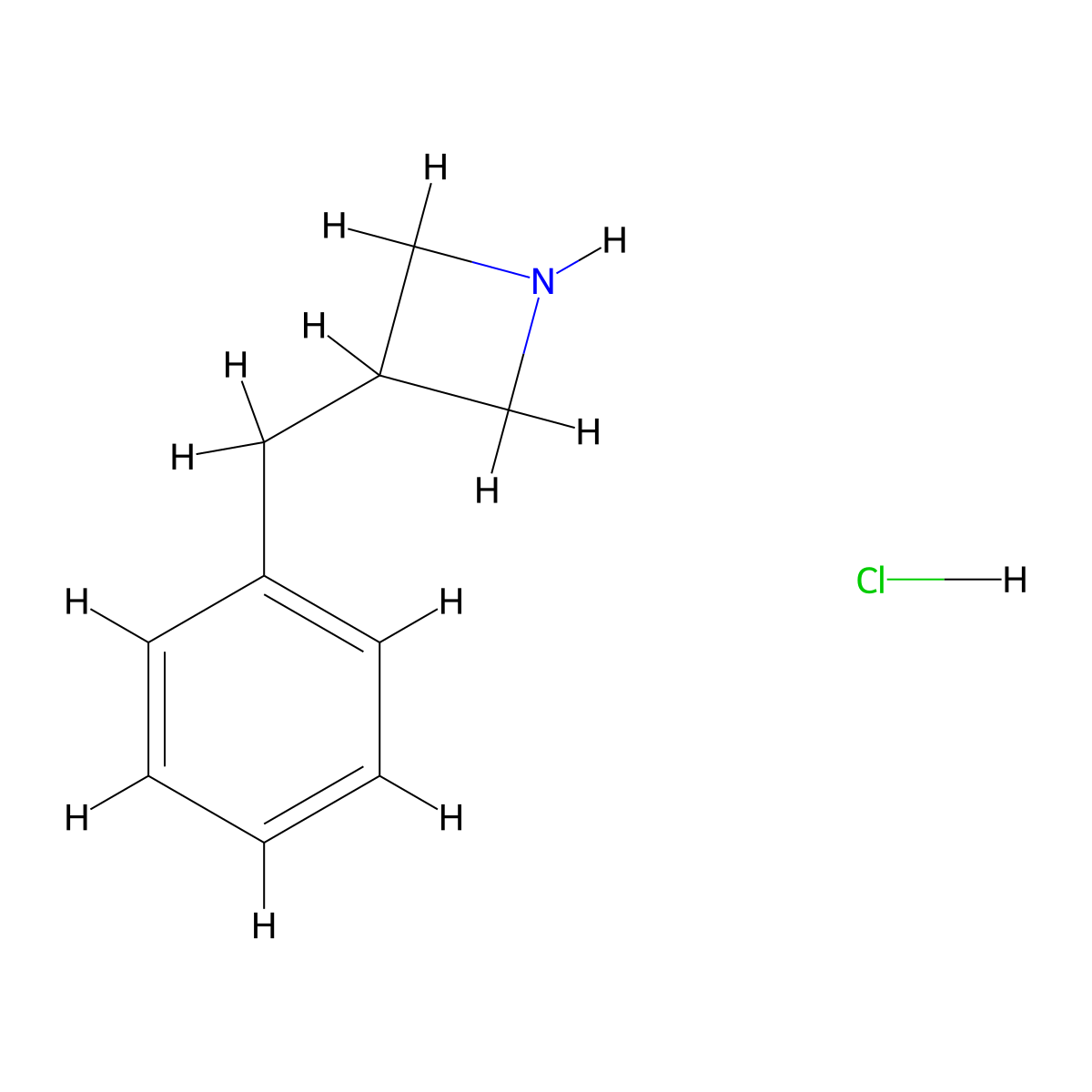 3-Benzylazetidine hydrochloride molecular structure, CAS 7606-32-8