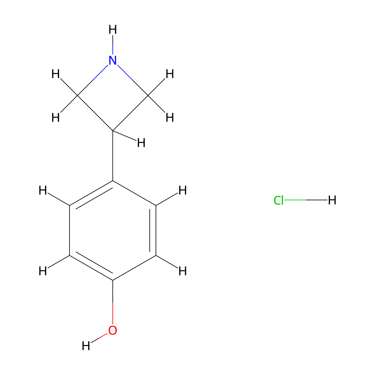 4-(Azetidin-3-yl)phenol hydrochloride molecular structure, CAS 7606-33-9