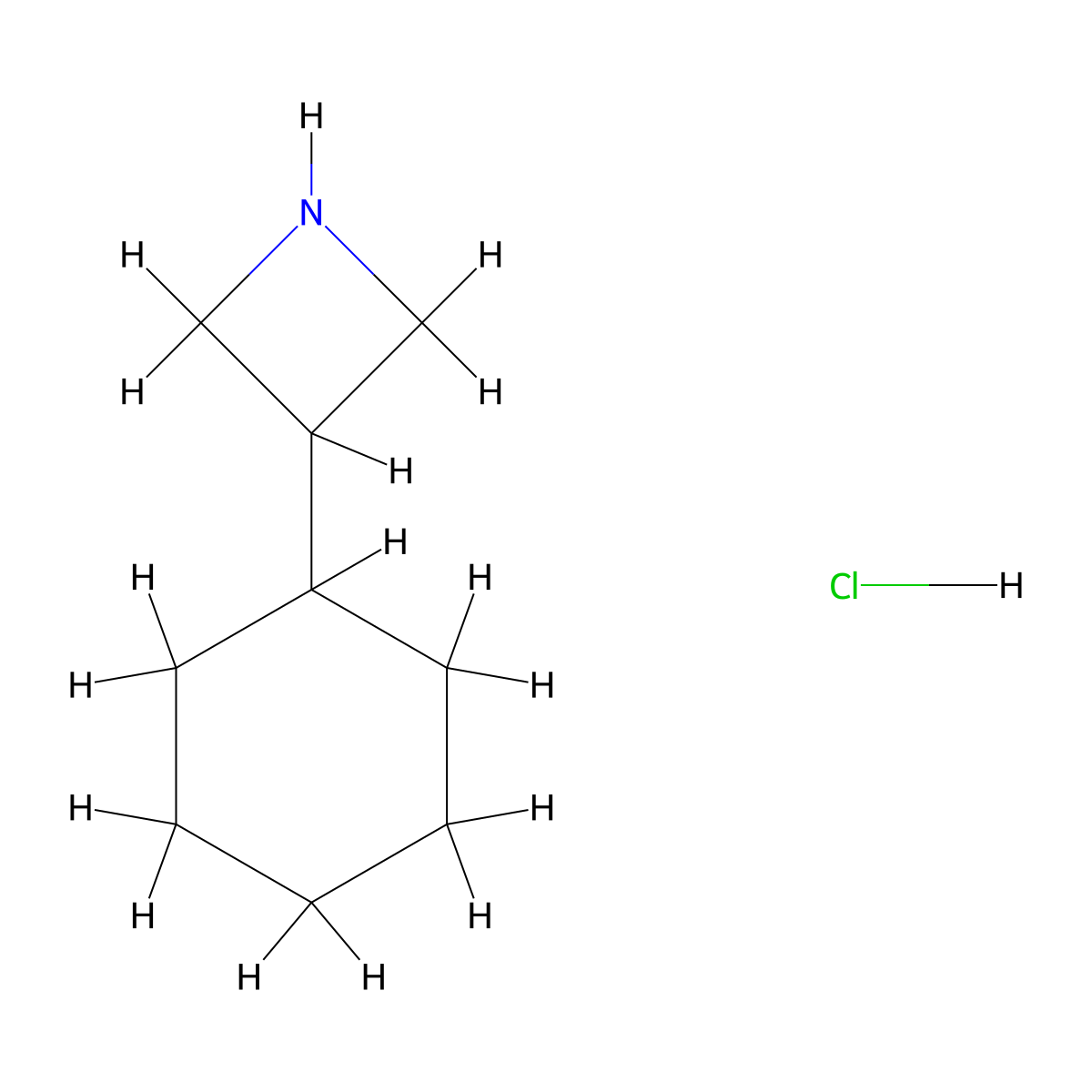 3-Cyclohexylazetidine hydrochloride molecular structure, CAS 7606-38-4