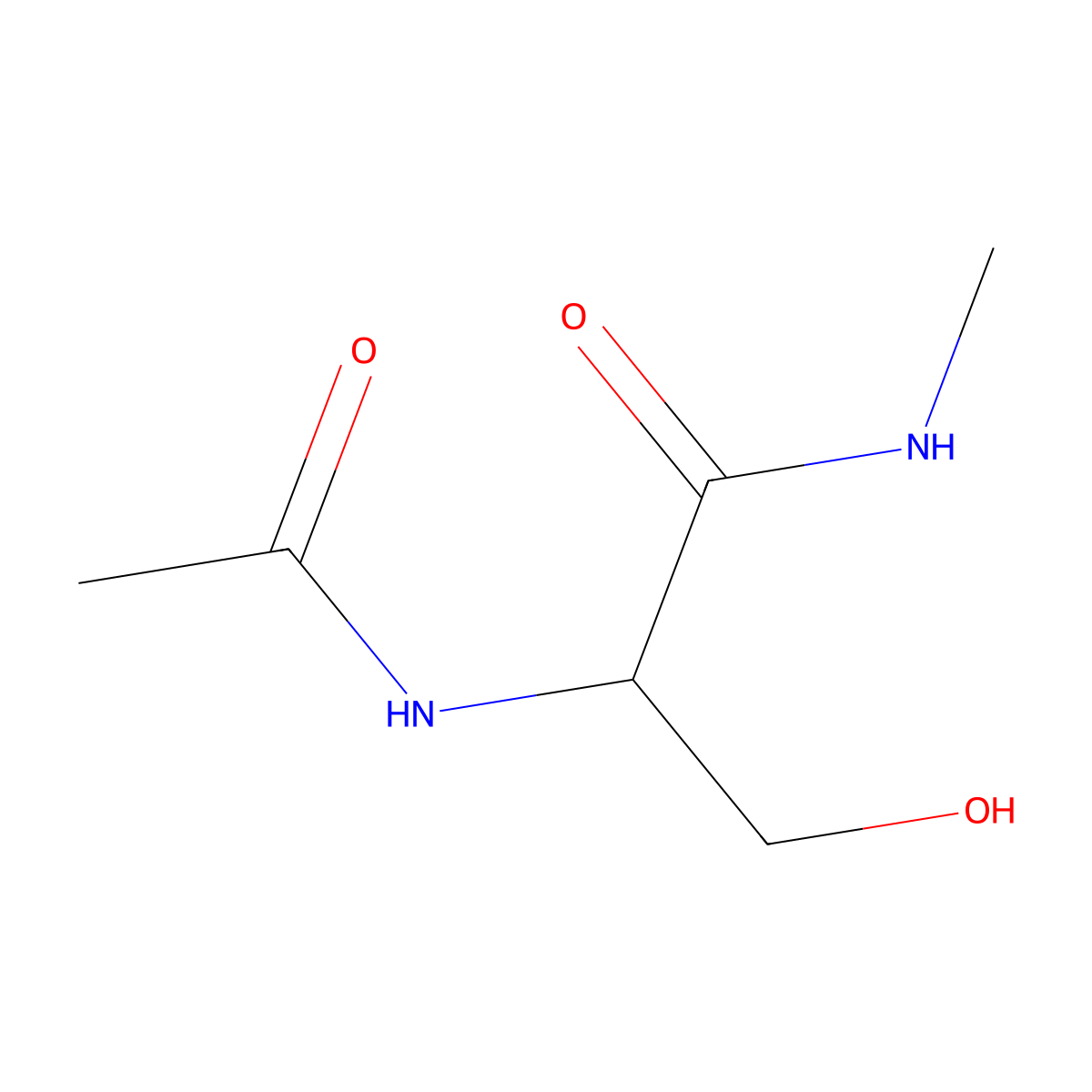 2-Acetamido-3-hydroxy-N-methylpropanamide molecular structure, CAS 7606-75-9