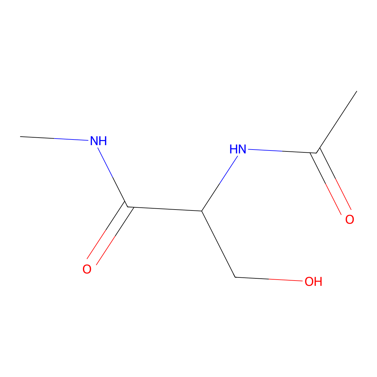 2-Acetamido-3-hydroxy-N-methylpropanamide molecular structure, CAS 7606-75-9
