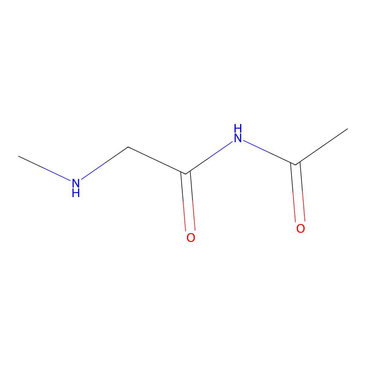 acetylglycyl-N-methylamide molecular structure, CAS 7606-79-3