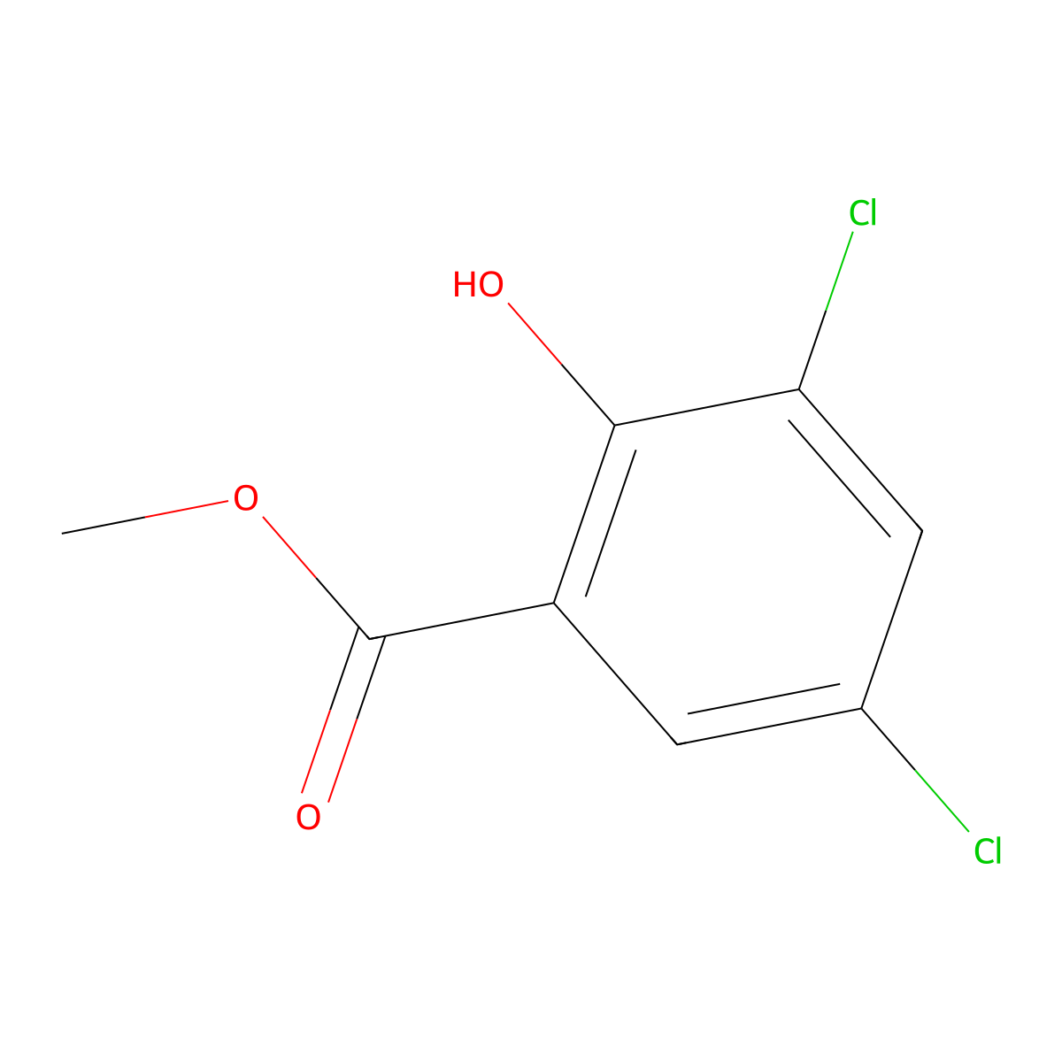 Benzoic acid, 3,5-dichloro-2-hydroxy-, methyl ester molecular structure, CAS 7606-87-3