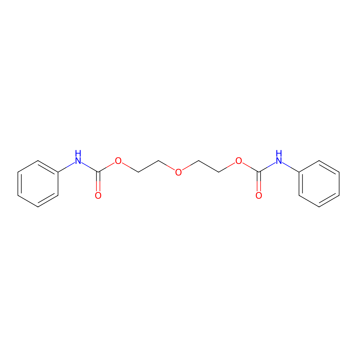 Ethanol, 2,2'-oxybis-, bis(phenylcarbamate) molecular structure, CAS 7606-88-4