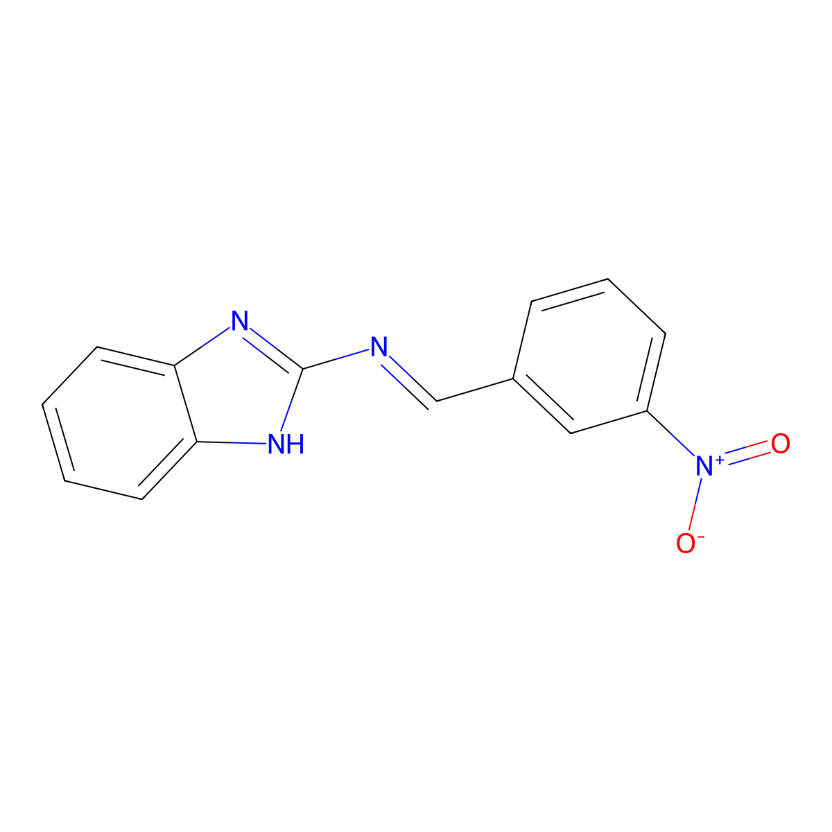 N-(1H-Benzimidazol-2-yl)-1-(3-nitrophenyl)methanimine molecular structure, CAS 76061-09-1