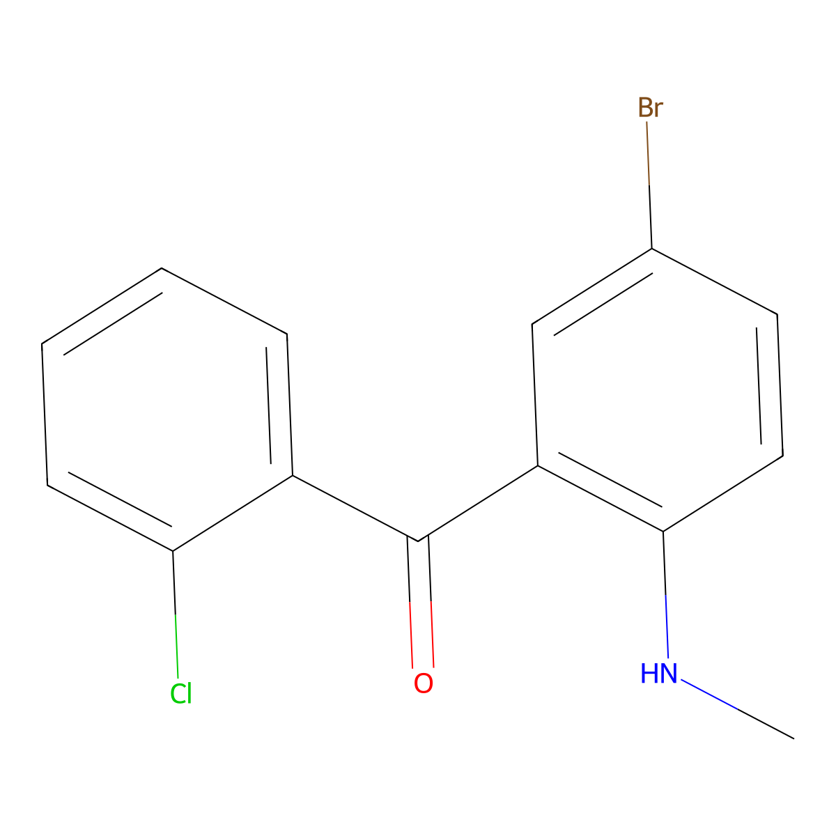 [5-Bromo-2-(methylamino)phenyl](2-chlorophenyl)methanone molecular structure, CAS 76061-41-1