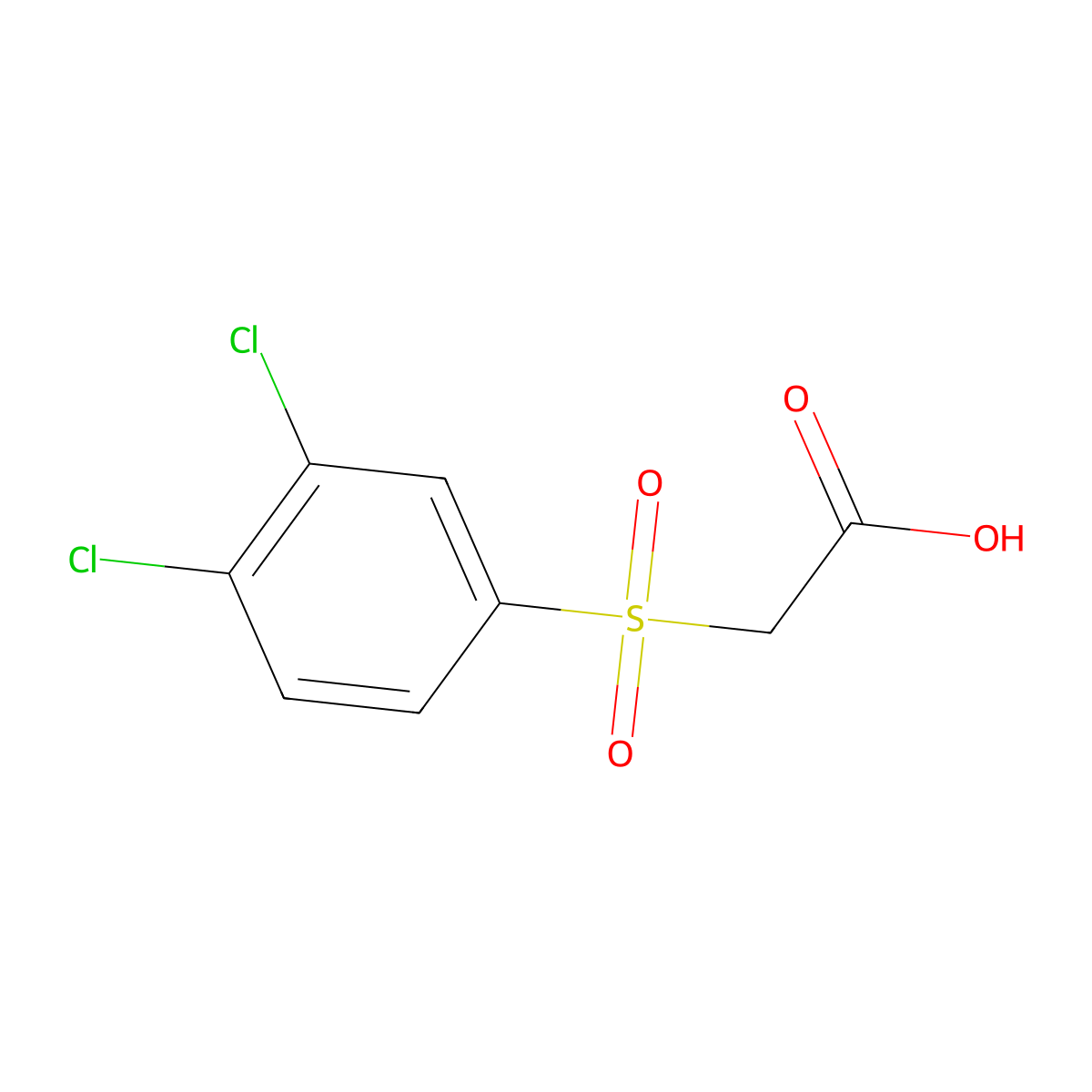 (3,4-Dichlorobenzene-1-sulfonyl)acetic acid molecular structure, CAS 76063-51-9