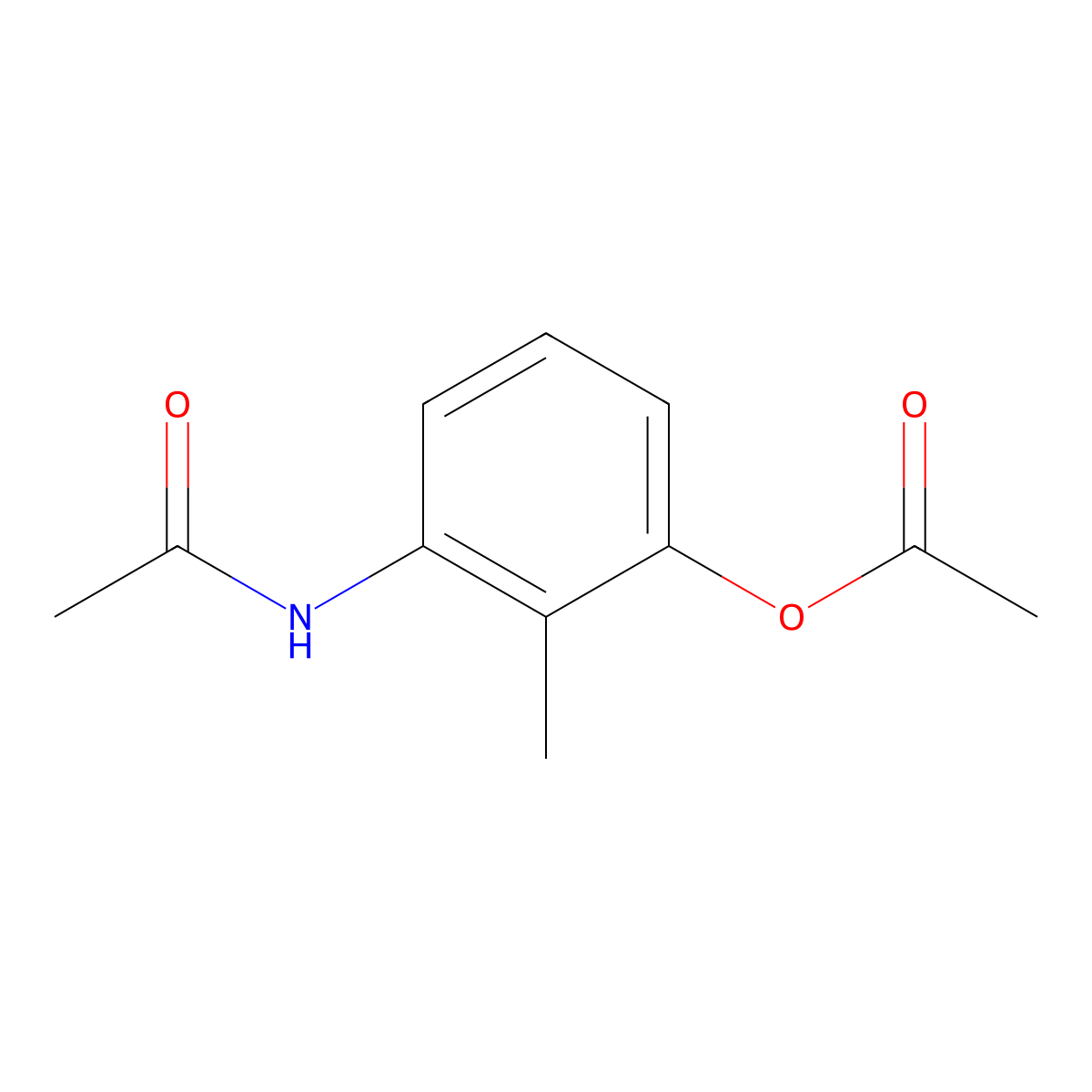 3-Acetamido-2-methylphenyl Acetate molecular structure, CAS 76064-16-9