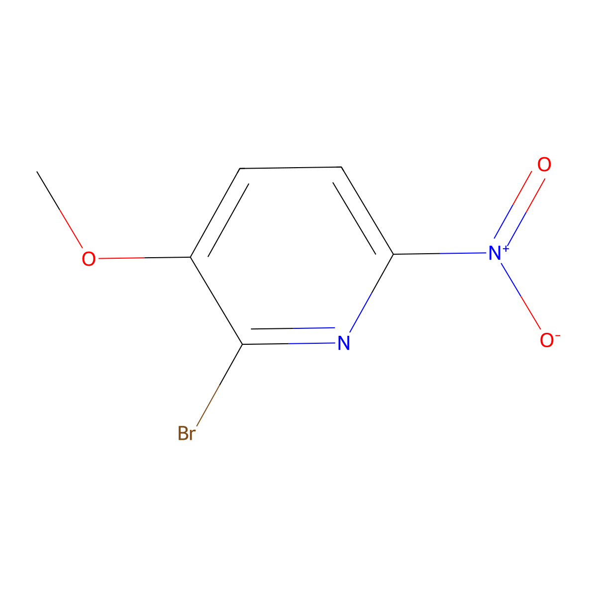 2-Bromo-3-methoxy-6-nitropyridine molecular structure, CAS 76066-07-4