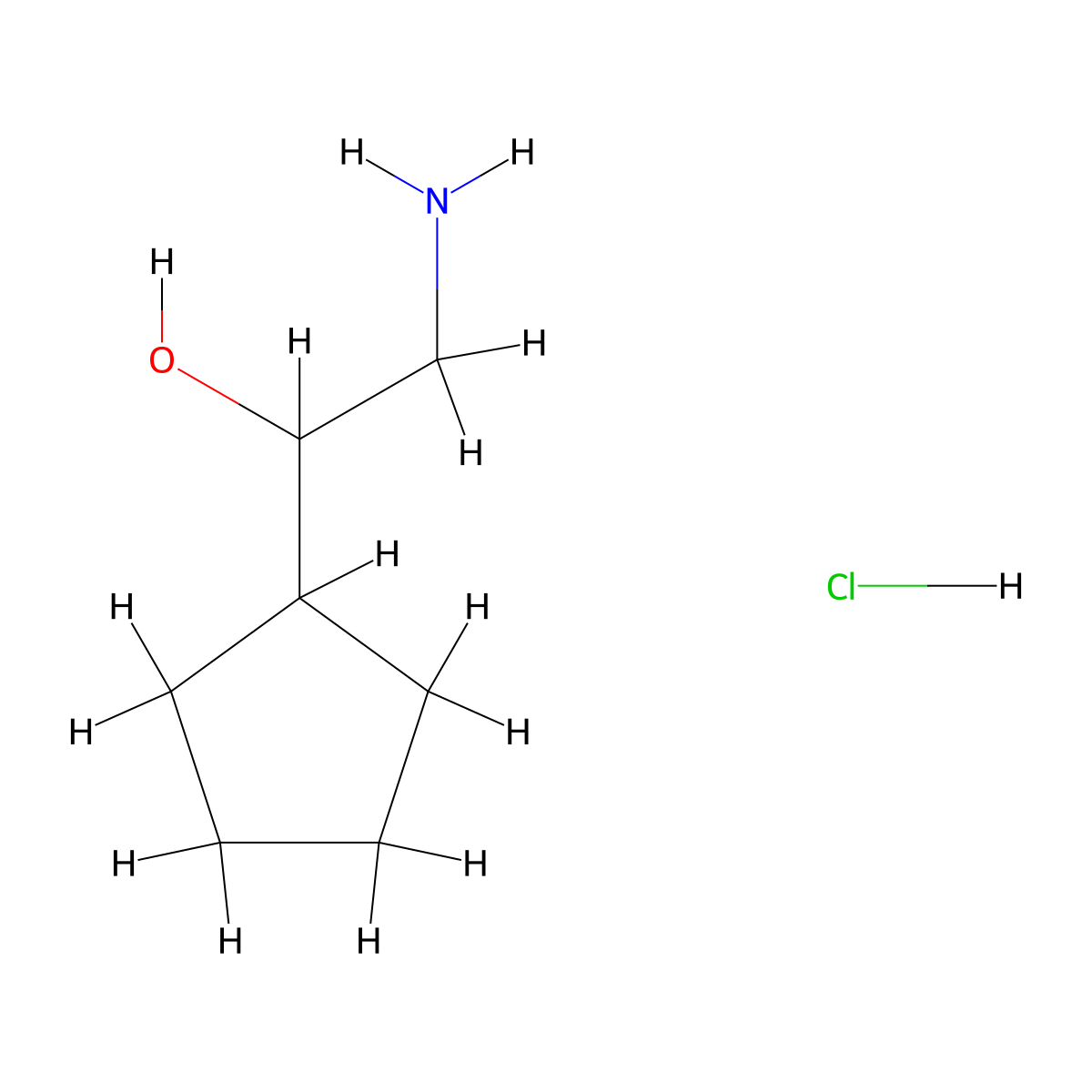2-Amino-1-cyclopentylethan-1-ol hydrochloride molecular structure, CAS 76066-17-6