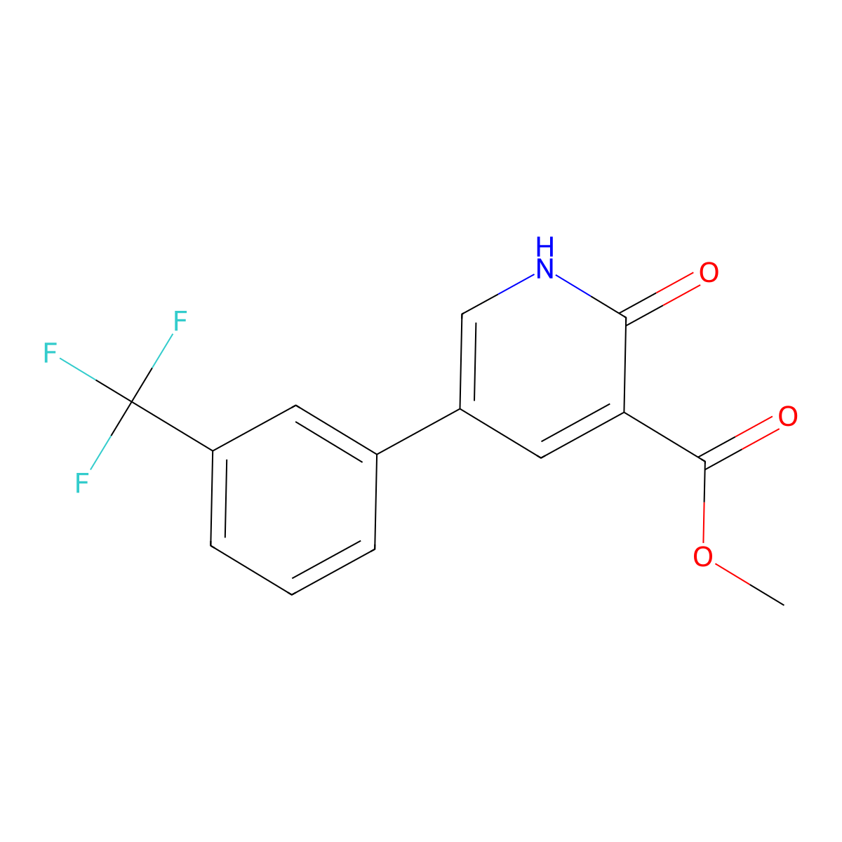 Methyl 1,2-dihydro-2-oxo-5-[3-(trifluoromethyl)phenyl]-3-pyridinecarboxylate molecular structure, CAS 76066-51-8