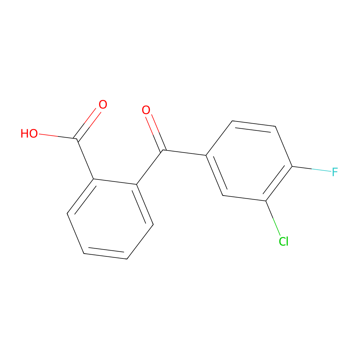 2-(3-Chloro-4-fluorobenzoyl)benzoic acid molecular structure, CAS 7607-43-4