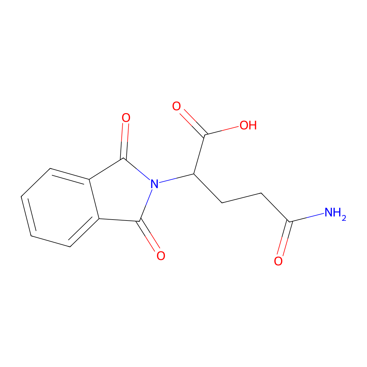 4-carbamoyl-2-(1,3-dioxo-2,3-dihydro-1H-isoindol-2-yl)butanoic acid molecular structure, CAS 7607-72-9
