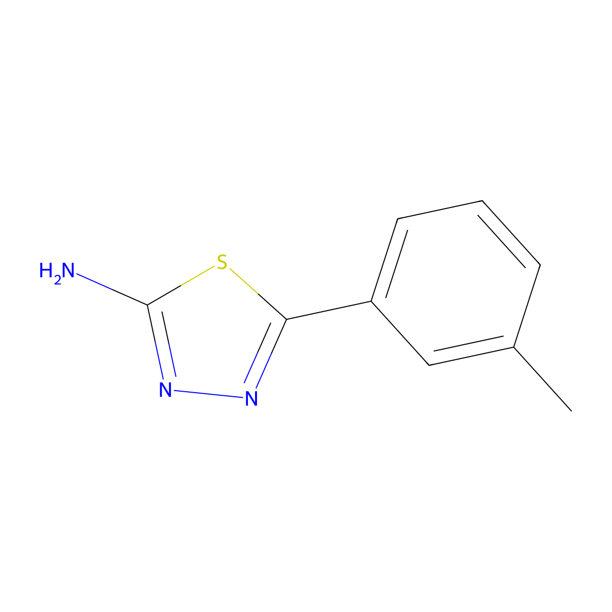 5-(3-Methylphenyl)-1,3,4-thiadiazol-2-amine molecular structure, CAS 76074-47-0