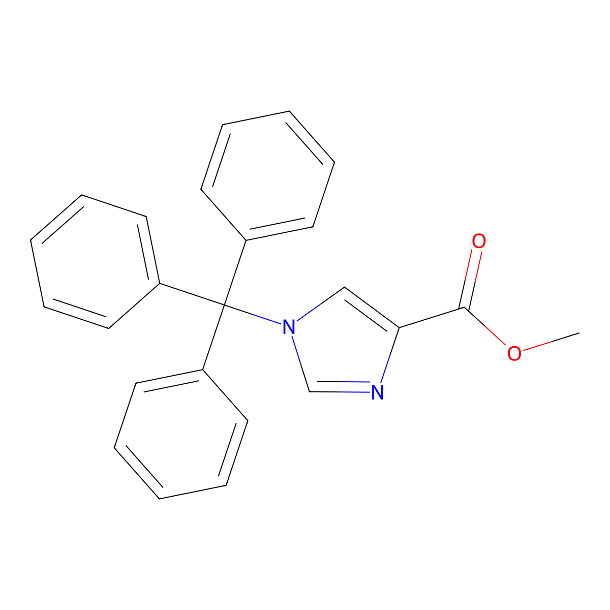 methyl 1-trityl-1H-imidazole-4-carboxylate molecular structure, CAS 76074-88-9