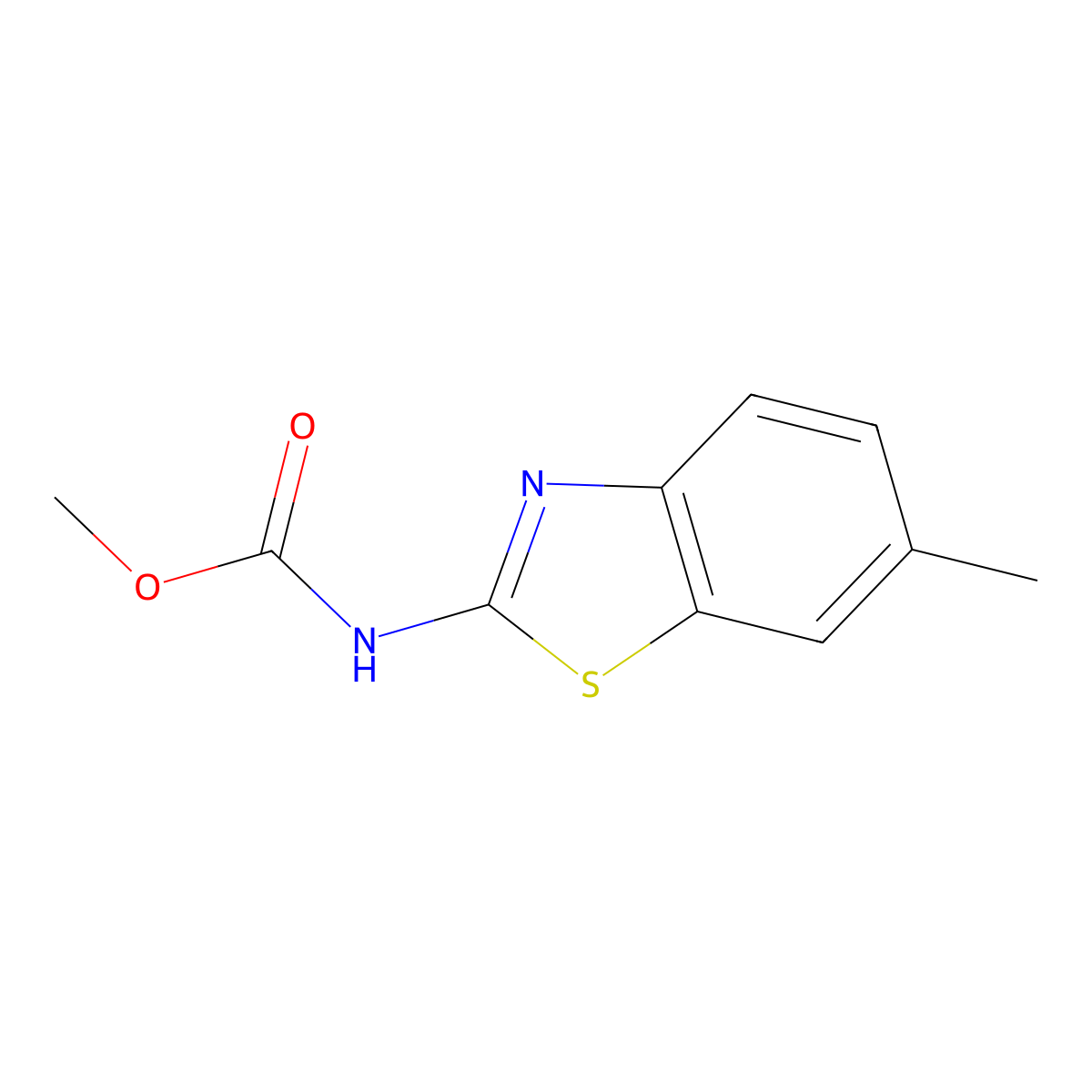 methyl N-(6-methyl-1,3-benzothiazol-2-yl)carbamate molecular structure, CAS 76076-09-0