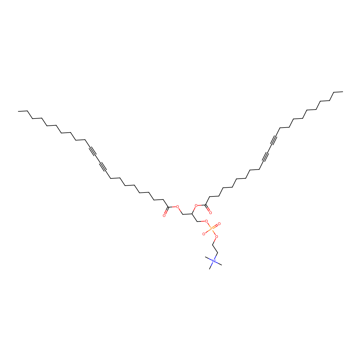 1,2-Bis(10,12-tricosadiynoyl)phosphatidylcholine molecular structure, CAS 76078-28-9