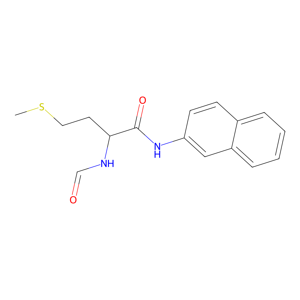 (2S)-2-formamido-4-methylsulfanyl-N-naphthalen-2-ylbutanamide molecular structure, CAS 76078-88-1
