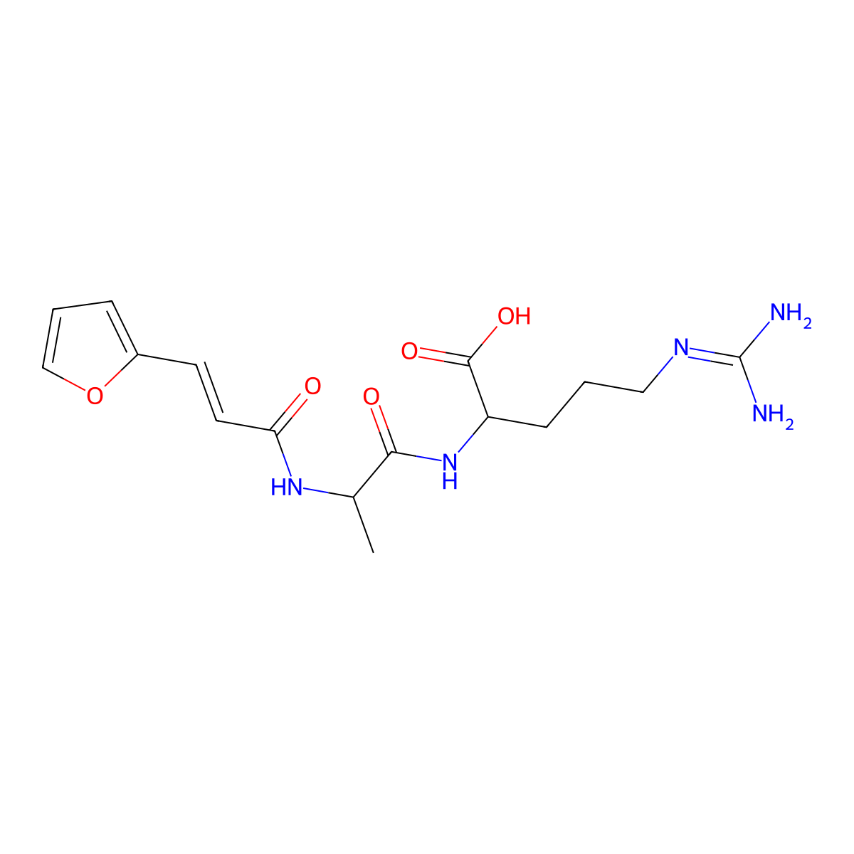 Furylacryloylalanylarginine molecular structure, CAS 76079-06-6