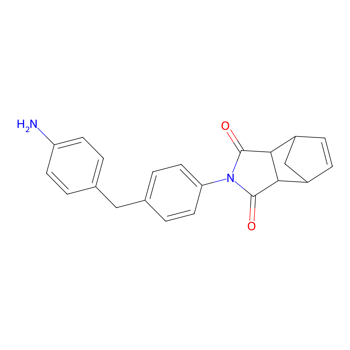 2-(4-(4-Aminobenzyl)phenyl)-3a,4,7,7a-tetrahydro-1H-4,7-methanoisoindole-1,3(2H)-dione molecular structure, CAS 76079-45-3