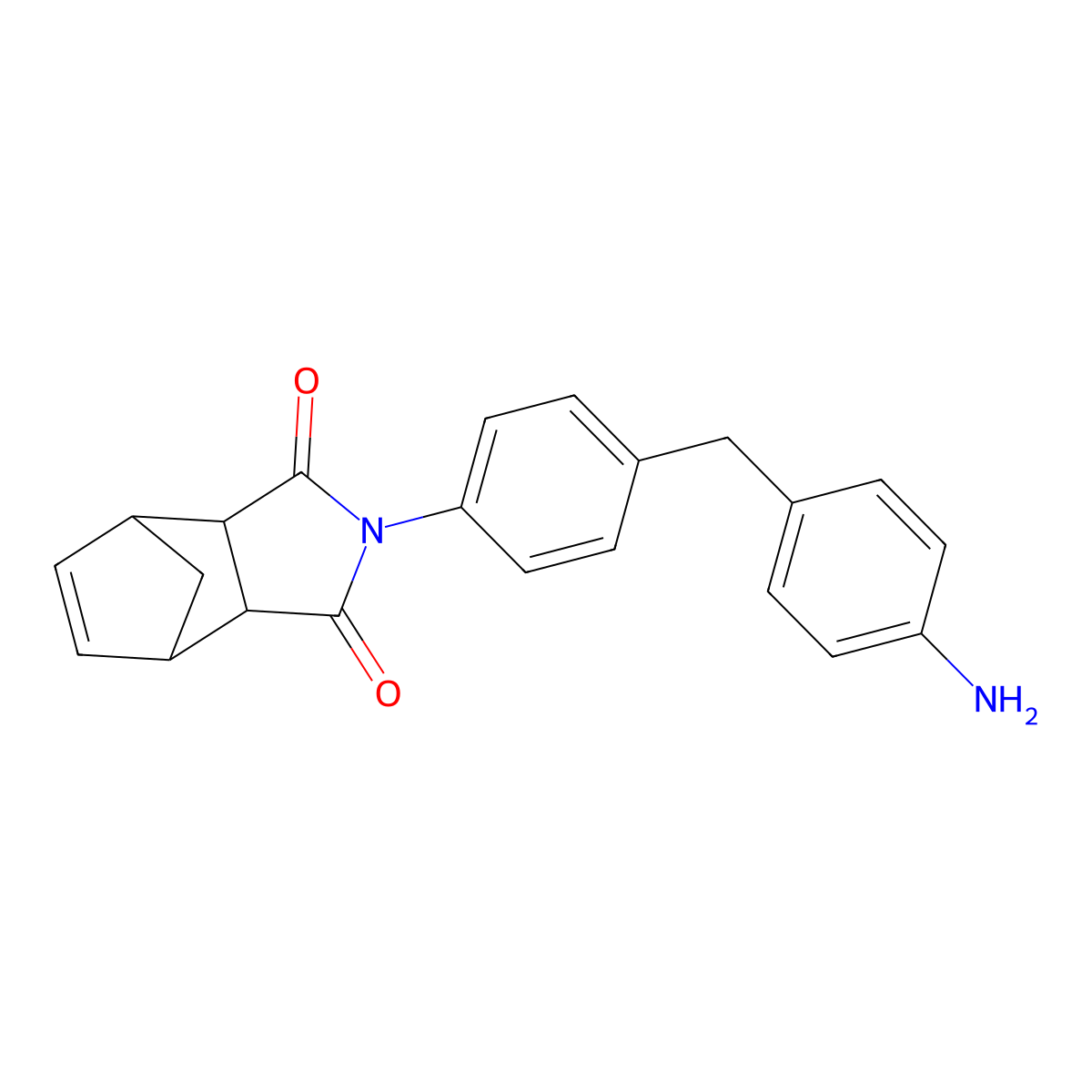 2-(4-(4-Aminobenzyl)phenyl)-3a,4,7,7a-tetrahydro-1H-4,7-methanoisoindole-1,3(2H)-dione molecular structure, CAS 76079-45-3
