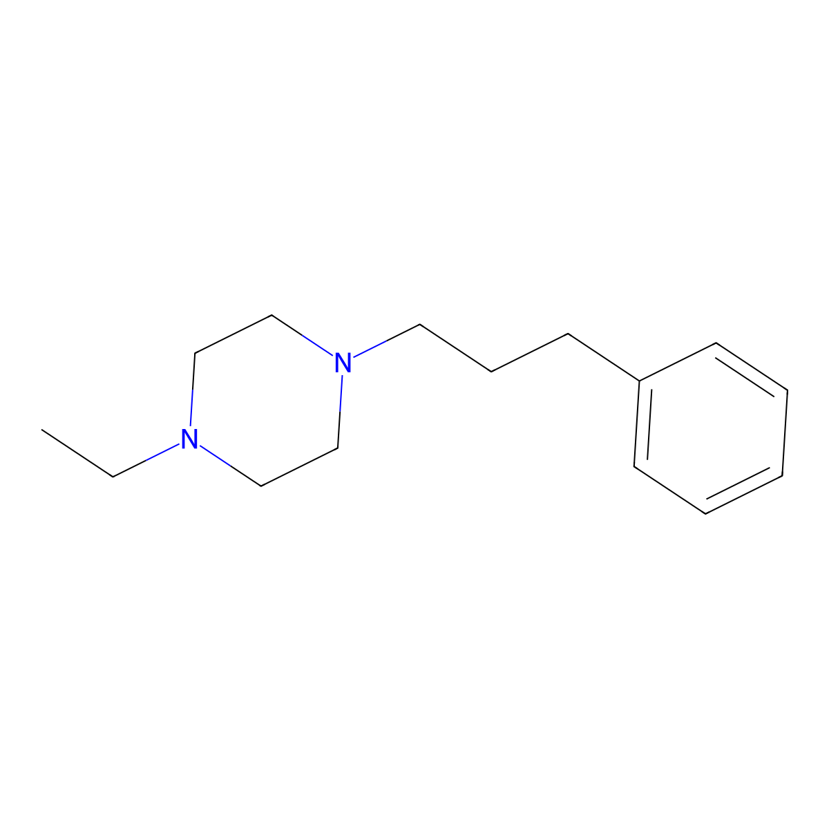 1-Ethyl-4-(3-phenylpropyl)piperazine molecular structure, CAS 76087-26-8