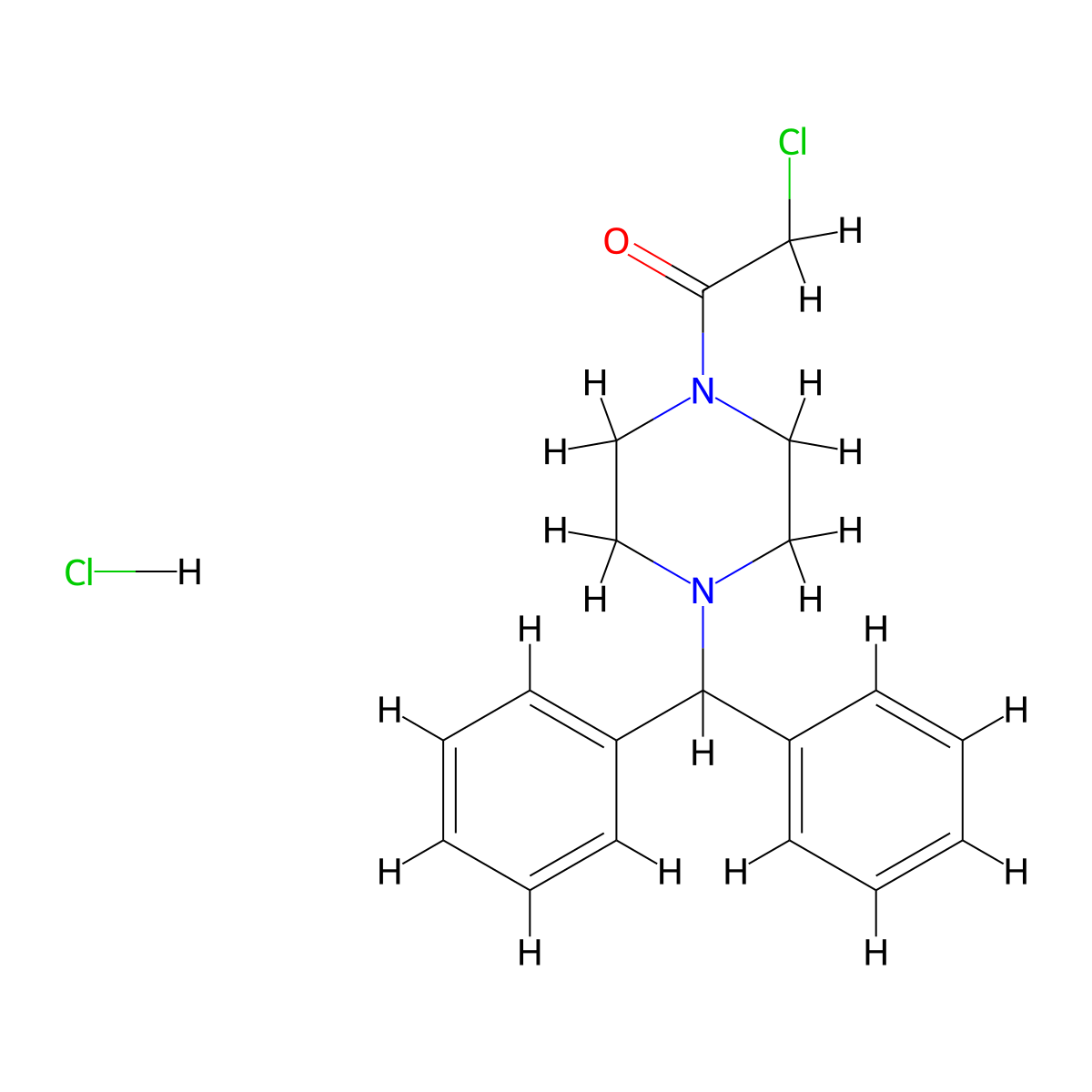2-Chloro-1-[4-(diphenylmethyl)piperazin-1-yl]ethan-1-onehydrochloride molecular structure, CAS 76087-77-9