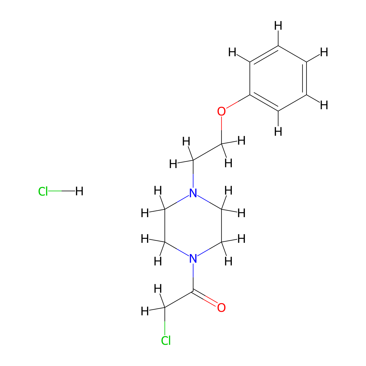 2-Chloro-1-[4-(2-phenoxyethyl)piperazin-1-yl]ethan-1-one hydrochloride molecular structure, CAS 76087-80-4