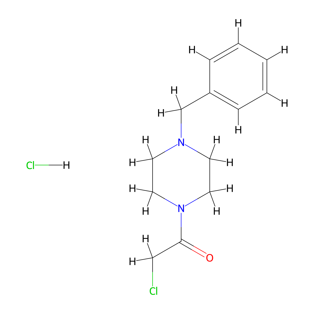 1-(4-Benzylpiperazin-1-yl)-2-chloroethan-1-one hydrochloride molecular structure, CAS 76087-89-3