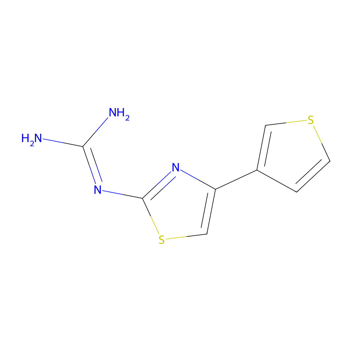 N-[4-(3-thienyl)-1,3-thiazol-2-yl]guanidine molecular structure, CAS 760903-26-2