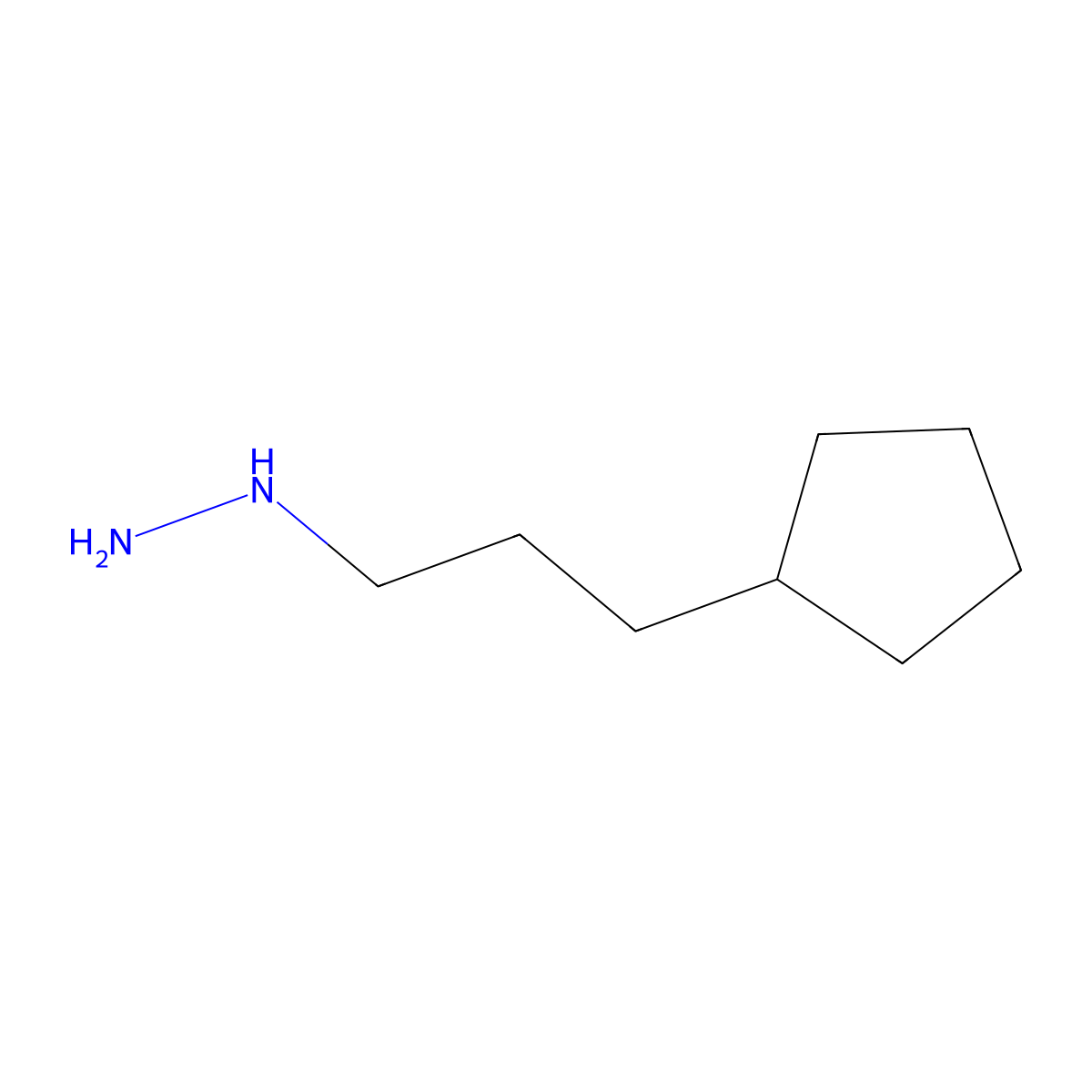 (3-Cyclopentylpropyl)hydrazine molecular structure, CAS 760903-40-0