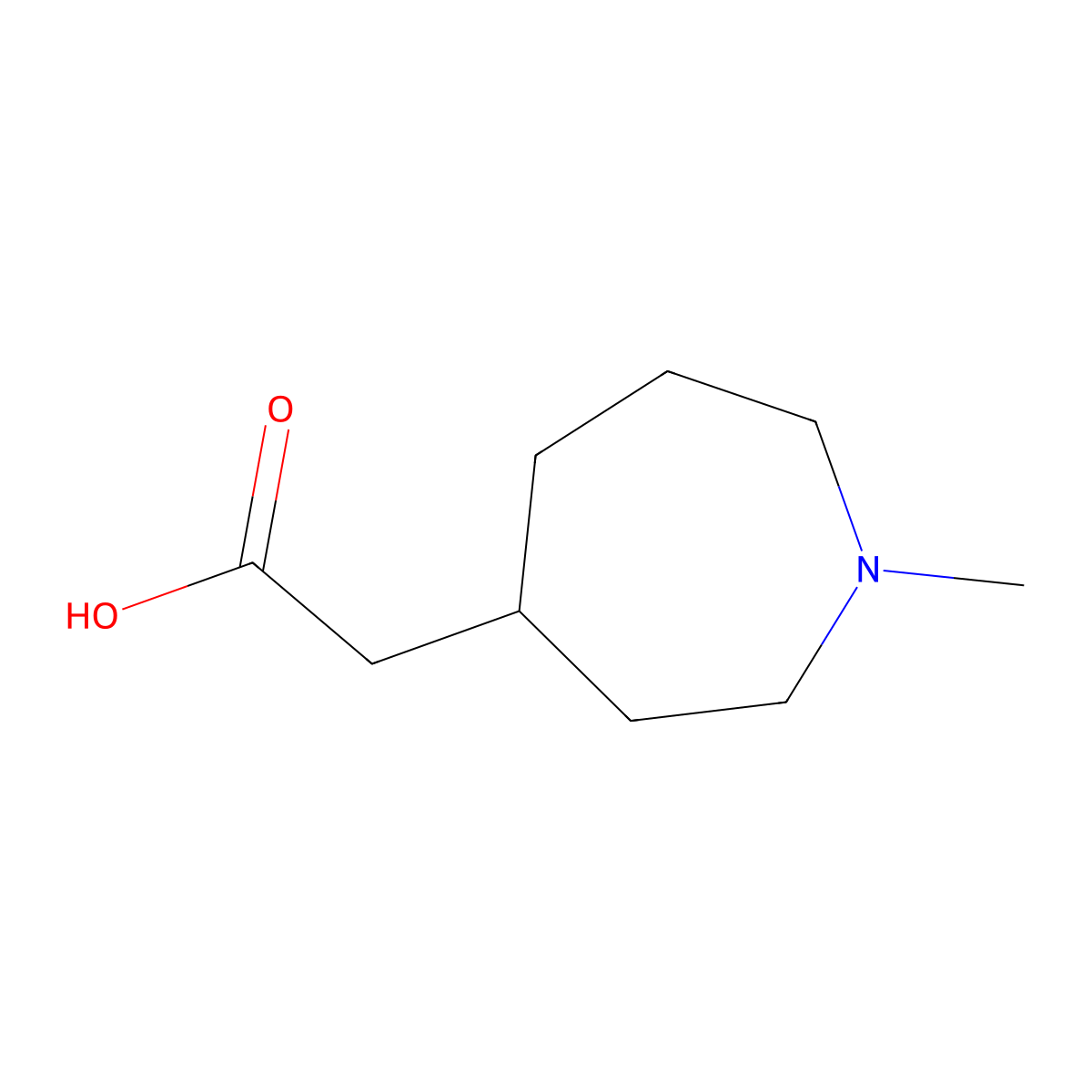2-(1-Methylazepan-4-yl)acetic acid molecular structure, CAS 760907-25-3
