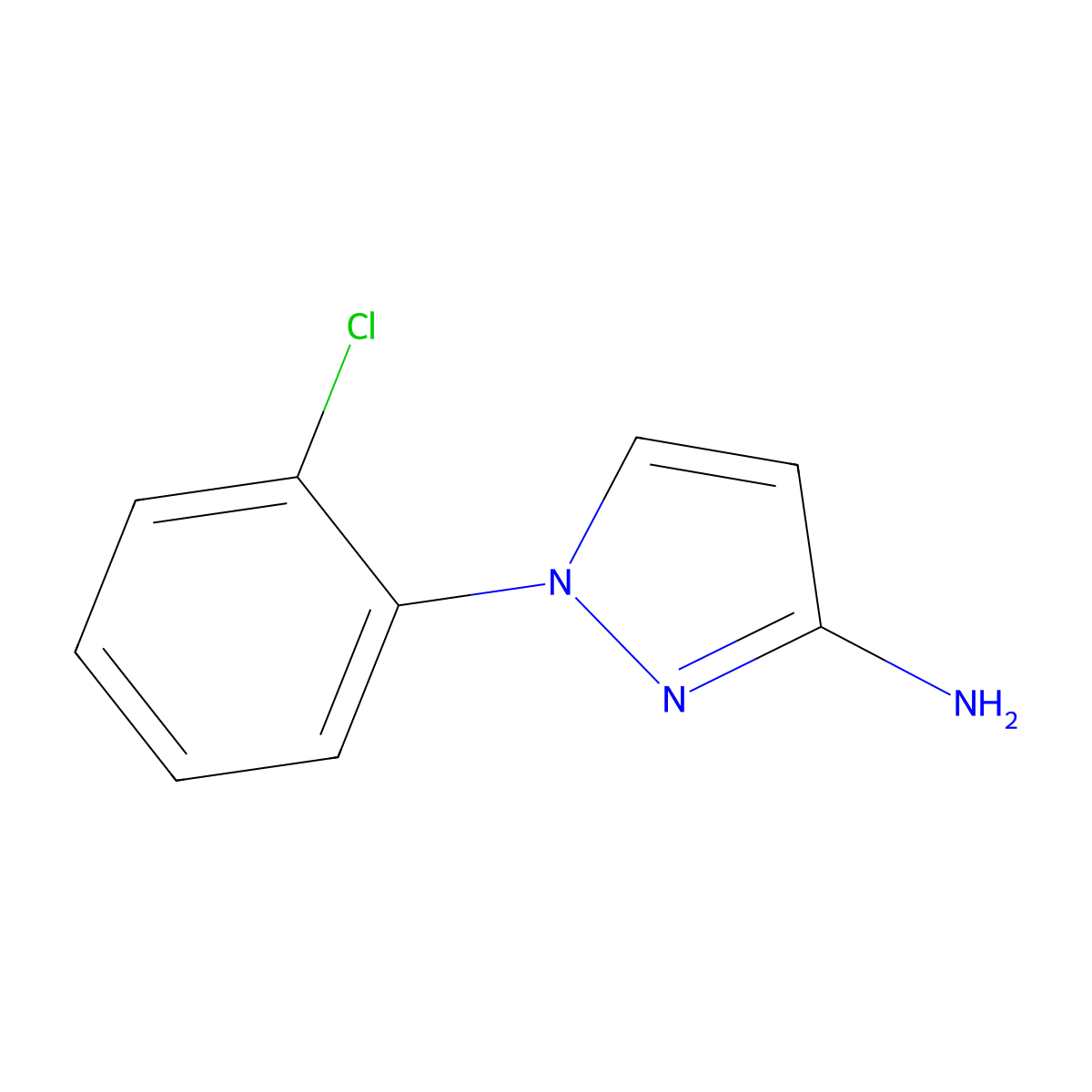 1-(2-Chlorophenyl)-1H-pyrazol-3-amine molecular structure, CAS 76091-02-6