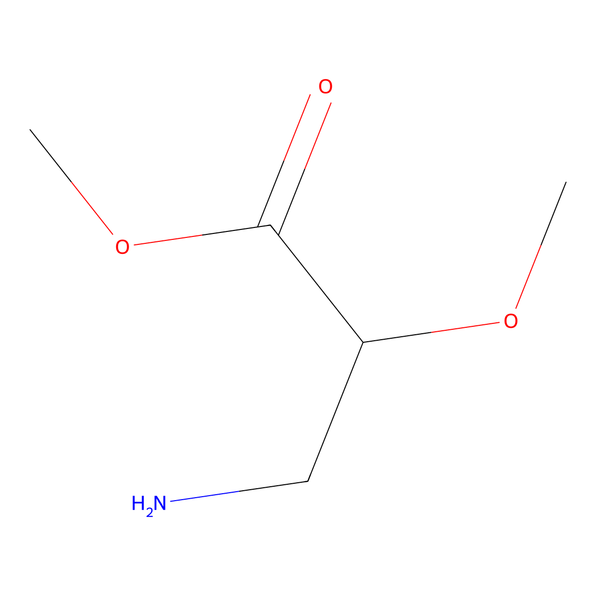 methyl (2S)-3-amino-2-methoxypropanoate molecular structure, CAS 760912-93-4