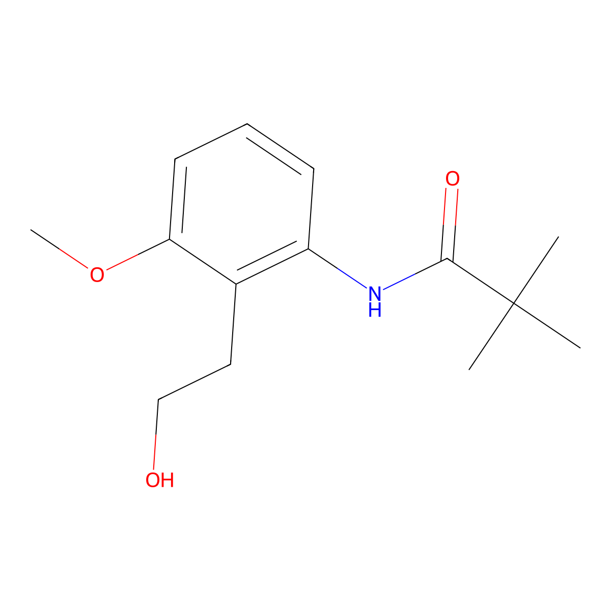 N-(2-(2-hydroxyethyl)-3-methoxyphenyl)pivalamide molecular structure, CAS 76093-72-6