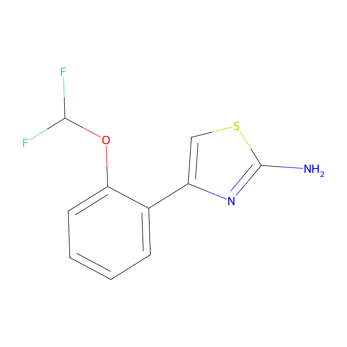 4-(2-(Difluoromethoxy)phenyl)-1,3-thiazol-2-amine molecular structure, CAS 760936-33-2