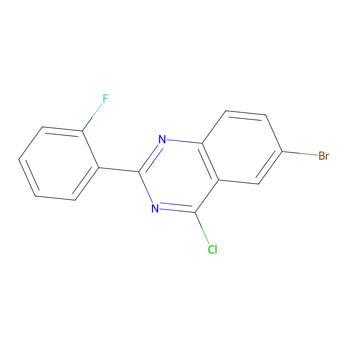 6-Bromo-4-chloro-2-(2-fluorophenyl)quinazoline molecular structure, CAS 760947-12-4