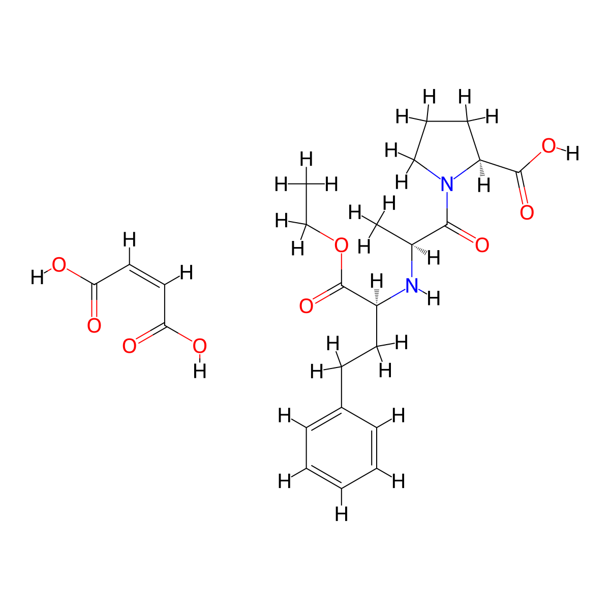 Enalapril Maleate molecular structure, CAS 76095-16-4