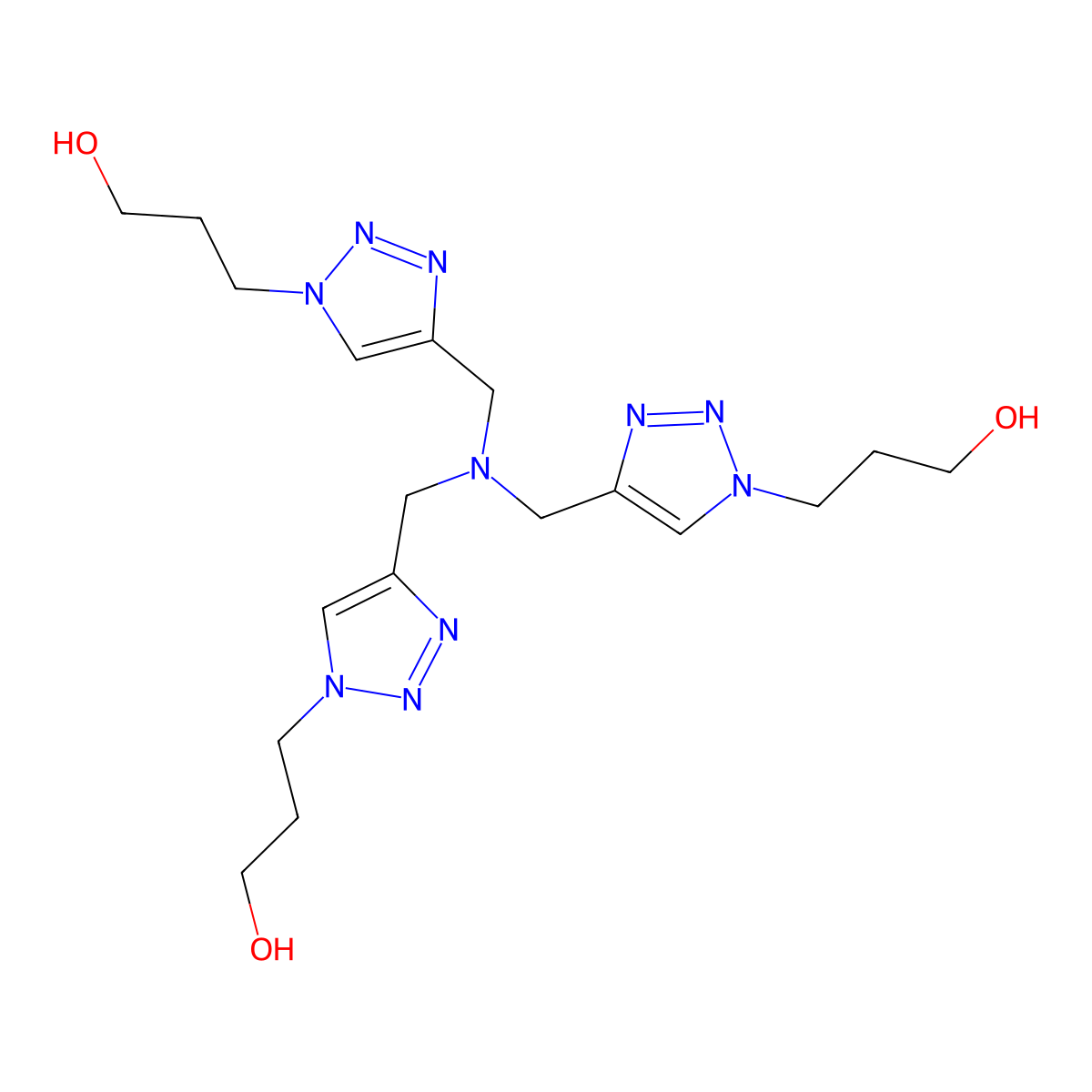 Tris(3-hydroxypropyltriazolylmethyl)amine molecular structure, CAS 760952-88-3