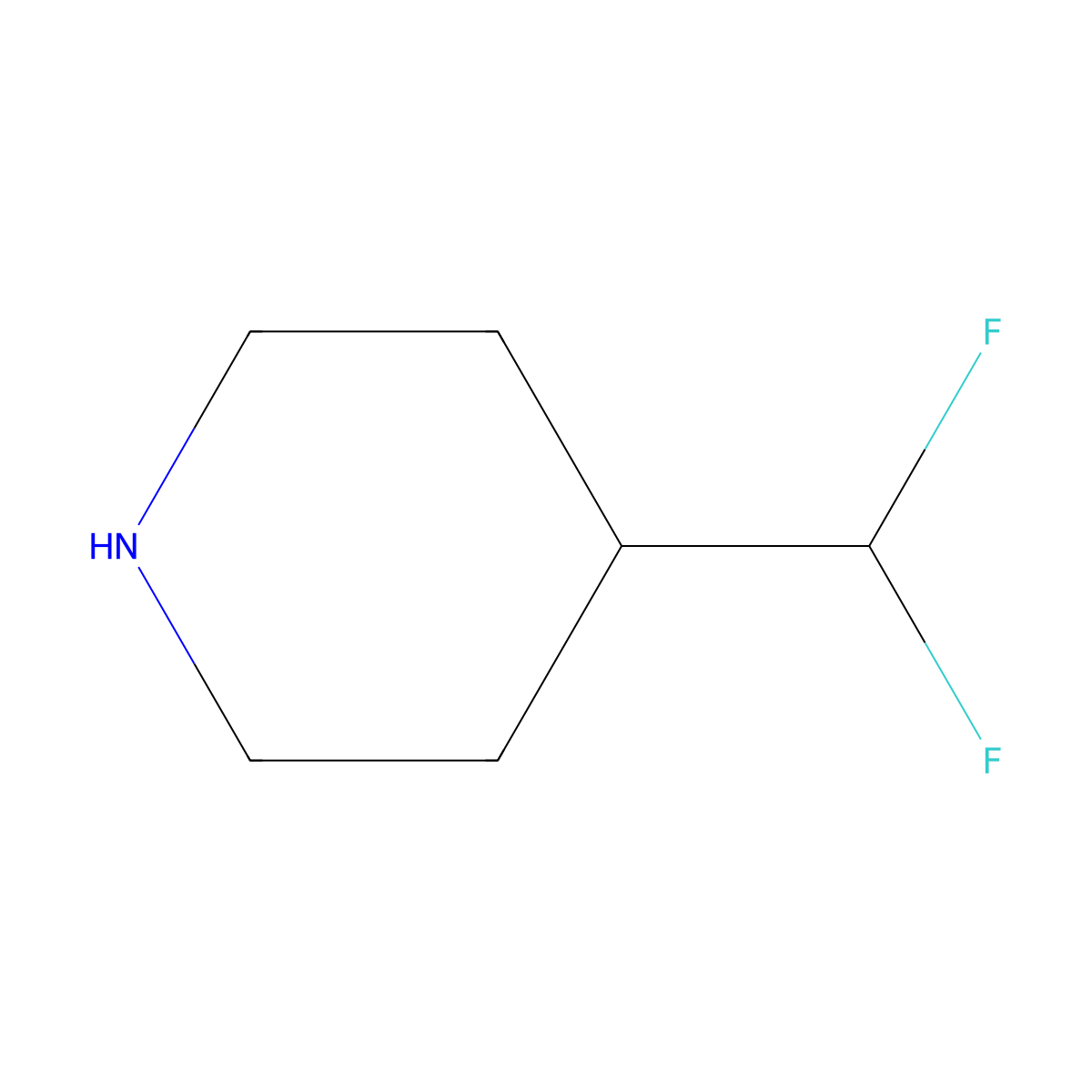 4-(Difluoromethyl)piperidine molecular structure, CAS 760958-13-2