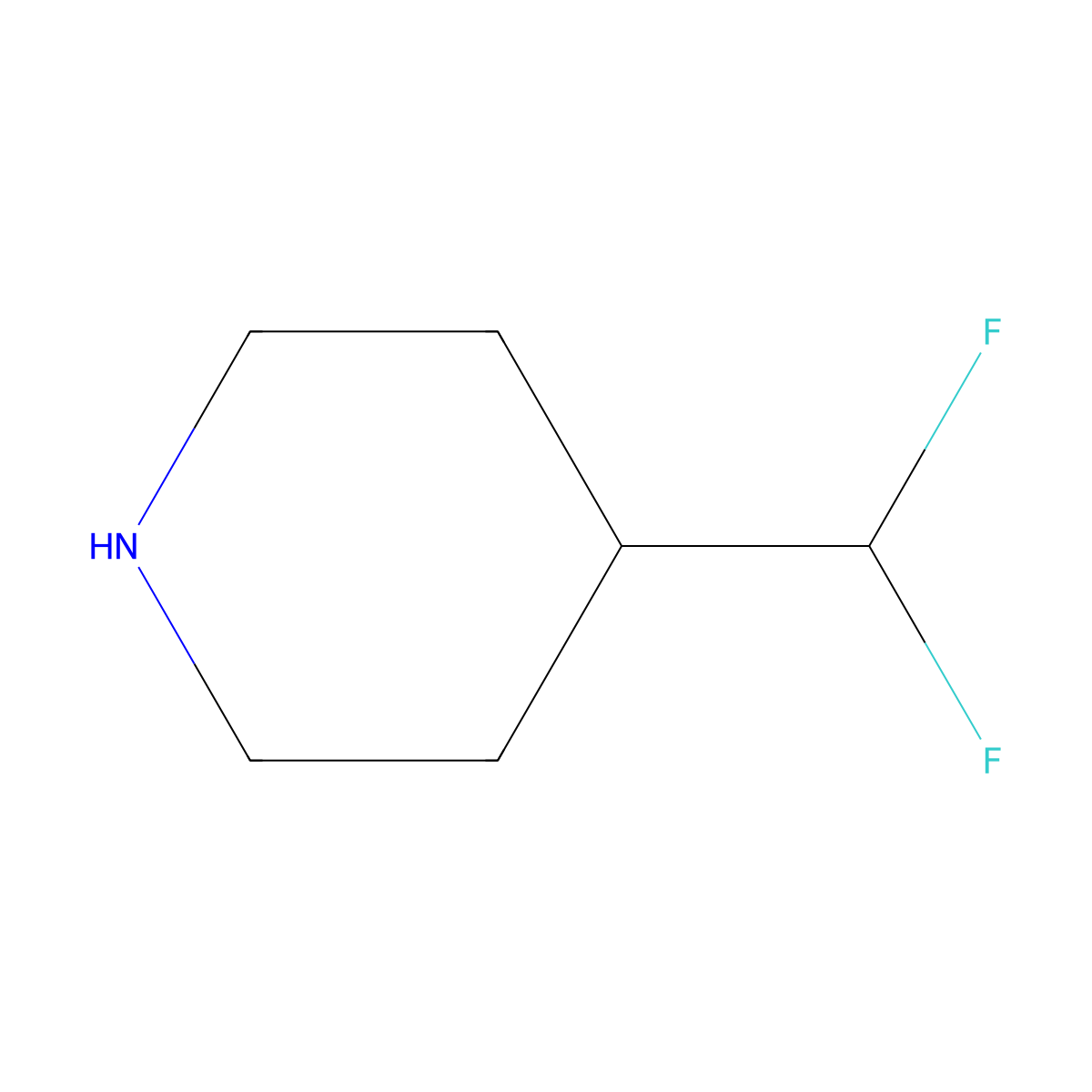 4-(Difluoromethyl)piperidine molecular structure, CAS 760958-13-2