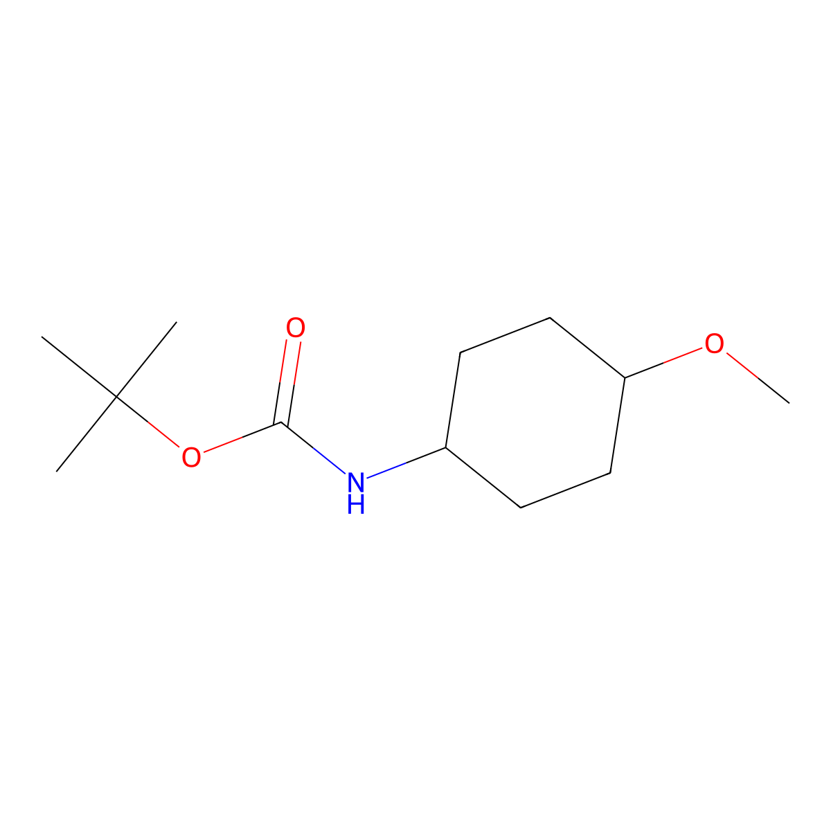 Tert-butyl 4-methoxycyclohexylcarbamate molecular structure, CAS 760958-17-6