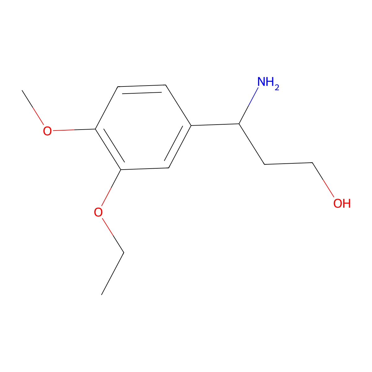 (3R)-3-amino-3-(3-ethoxy-4-methoxyphenyl)propan-1-ol molecular structure, CAS 760958-79-0