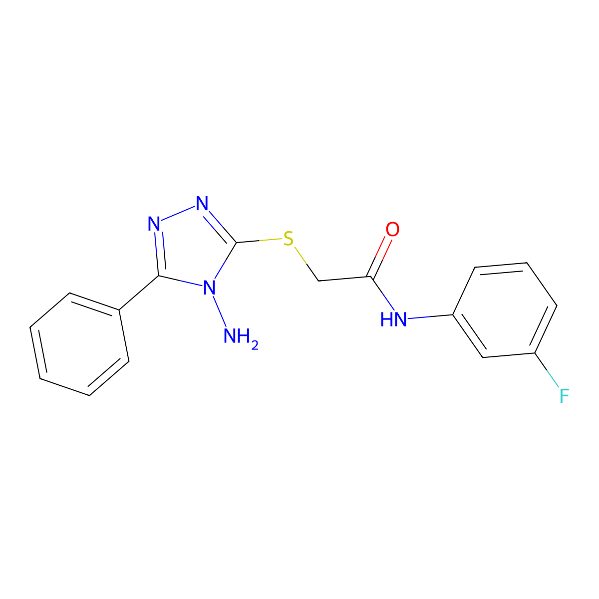 2-((4-amino-5-phenyl-4H-1,2,4-triazol-3-yl)thio)-N-(3-fluorophenyl)acetamide molecular structure, CAS 760960-35-8