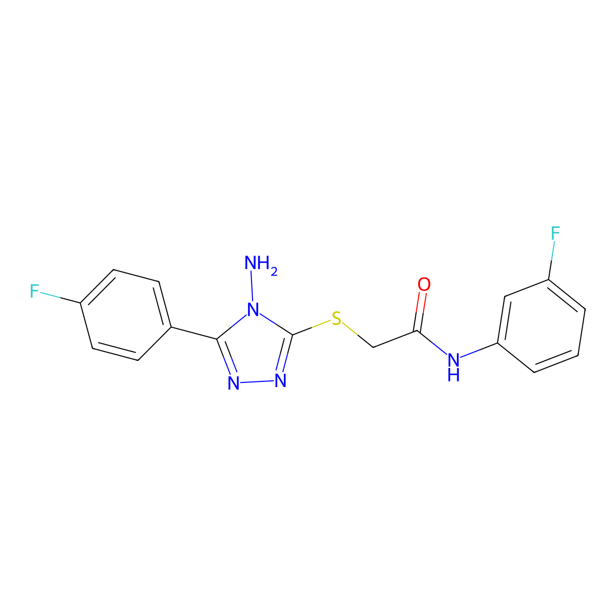 2-{[4-amino-5-(4-fluorophenyl)-4H-1,2,4-triazol-3-yl]sulfanyl}-N-(3-fluorophenyl)acetamide molecular structure, CAS 760960-37-0